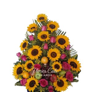 Arreglo Floral Cumpleaños Deluxe Rosas y Frutas 19