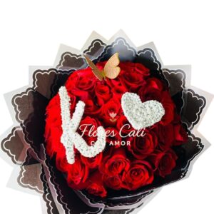 Bouquet de Rosas Rojas y Perla 33