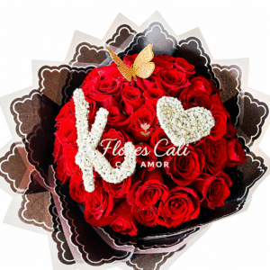 Bouquet de Rosas Rojas y Perla 33