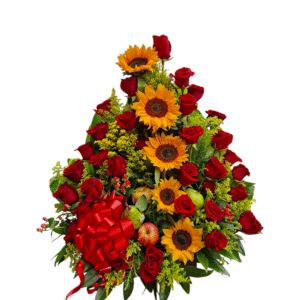 Arreglo floral con Girasoles, Rosas y Frutas 39