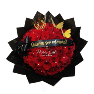 Bouquet Premium de Rosas Rojas con Corona 42